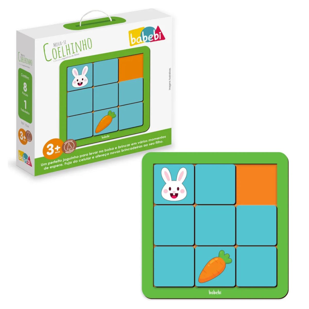 Brinquedo Jogo Educativo Didático Mova-se Coelhinho - Babebi Brinquedo Jogo Educativo Didático Mova-se Coelhinho - Babebi